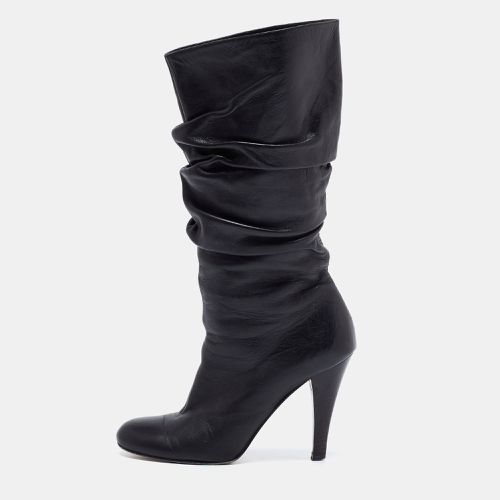 Gina Black Leather Midcalf Boots Size 39.5 - Gina - Modalova