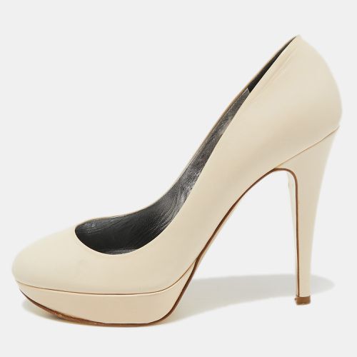 Gina Cream Leather Platform Pumps Size 39 - Gina - Modalova