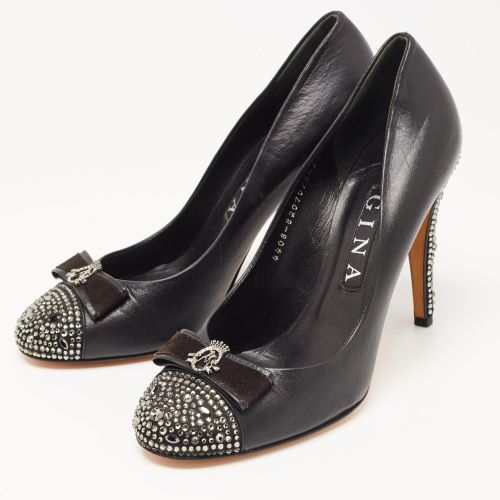 Leather Embellished Pumps Size 39.5 - Gina - Modalova