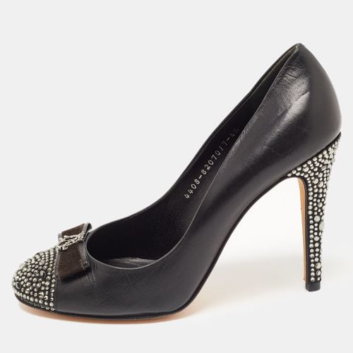 Gina Black Leather Embellished Pumps Size 39.5 - Gina - Modalova