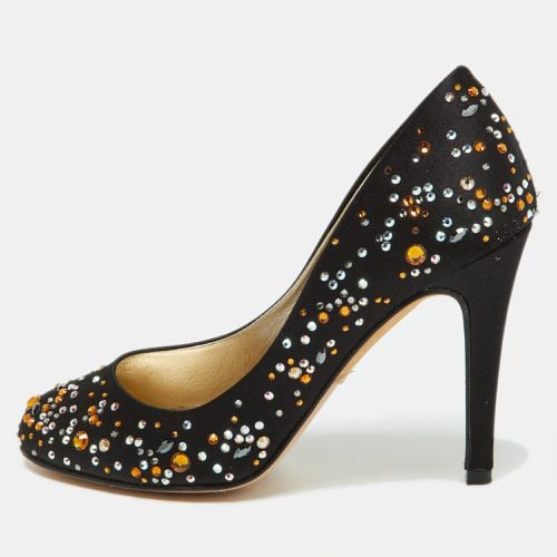 Gina Black Satin Crystal Embellished Pumps Size 36.5 - Gina - Modalova