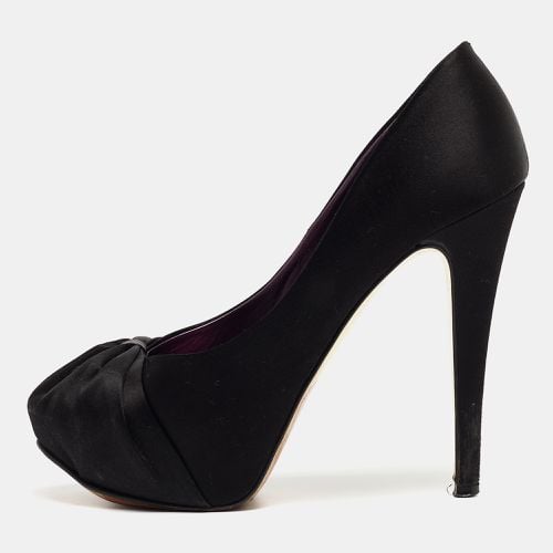 Gina Black Satin Claire Platform Pumps Size 37.5 - Gina - Modalova