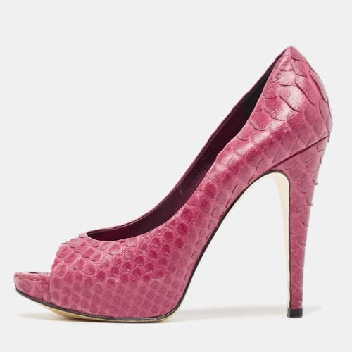 Gina Purple Python Open Toe Platform Pumps Size 38 - Gina - Modalova