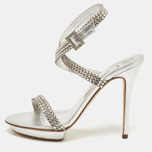 Gina Silver Leather Ankle Strap Sandals 39.5 - Gina - Modalova