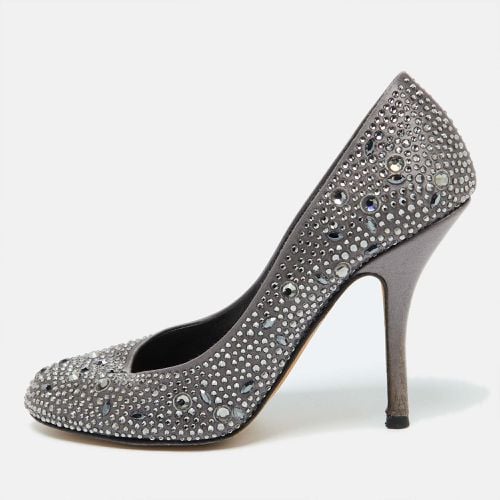 Gina Dark Grey Satin Crystal Embellished Pumps Size 38 - Gina - Modalova