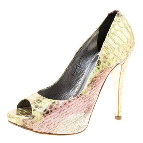 Gina Multicolor Python Peep Toe Platform Pumps Size 37 - Gina - Modalova