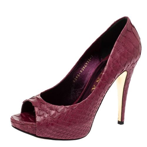 Gina Purple Python Peep Toe Platform Pumps Size 37 - Gina - Modalova