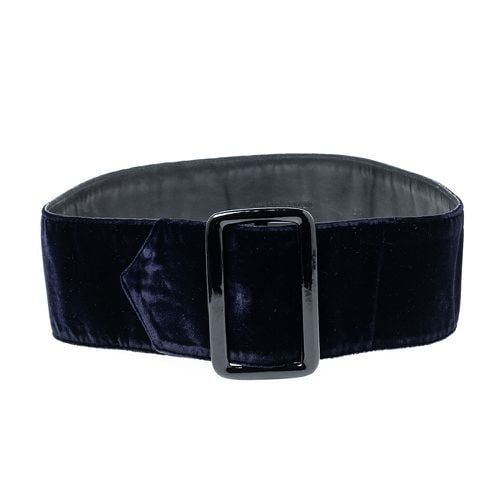 Giorgio Armani Dark Blue Velvet Buckle Waist Belt 55CM - Giorgio Armani - Modalova