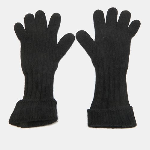 Giorgio Armani Black Cashmere Knit Gloves M - Giorgio Armani - Modalova