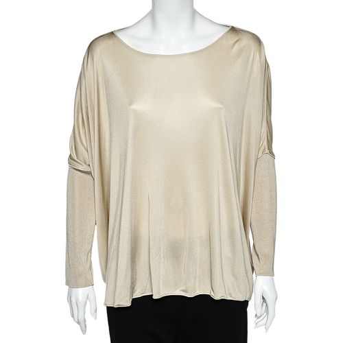 Giorgio Armani Beige Jersey Oversized Top L - Giorgio Armani - Modalova