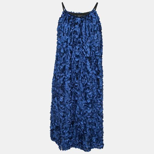 Giorgio Armani Blue Floral Applique Tulle Shift Dress S - Giorgio Armani - Modalova