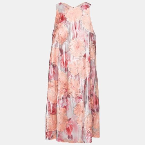 Giorgio Armani Pink Floral Jacquard Pleated Detail Shift Dress S - Giorgio Armani - Modalova