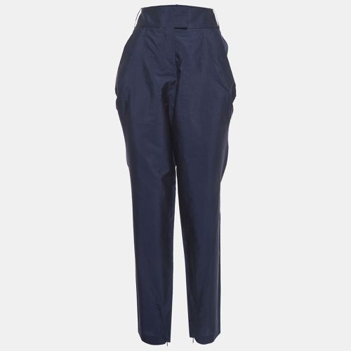 Giorgio Armani Navy Blue Silk Blend Trousers L - Giorgio Armani - Modalova