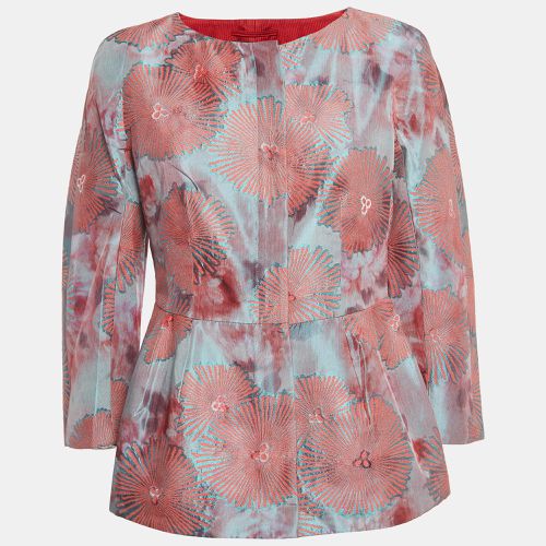 Jacquard Zip Front Peplum Top M - Giorgio Armani - Modalova