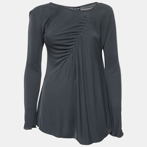 Giorgio Armani Grey Jersey Draped Top M - Giorgio Armani - Modalova