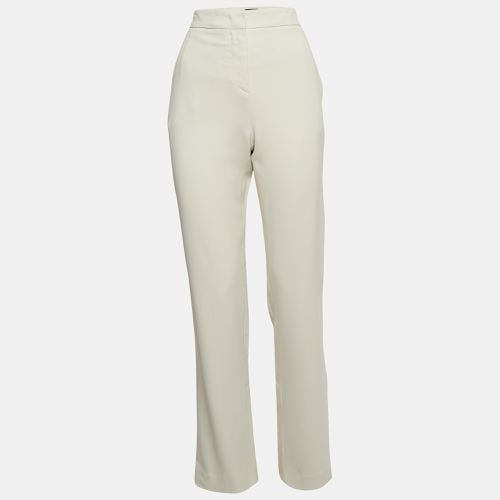 Giorgio Armani Cream Stretch Crepe High-Rise Trousers M - Giorgio Armani - Modalova