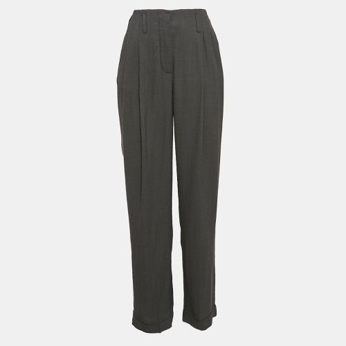 Giorgio Armani Grey Herringbone Pleated Trousers S - Giorgio Armani - Modalova