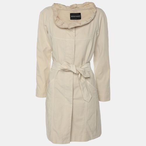 Giorgio Armani Cream Cotton Belted Coat S - Giorgio Armani - Modalova