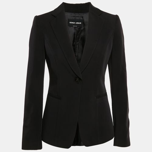 Giorgio Armani Black Gabardine Single Breasted Blazer S - Giorgio Armani - Modalova