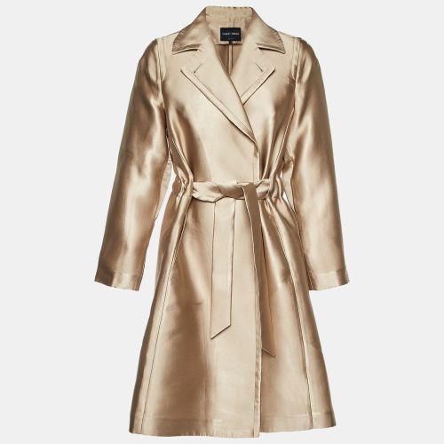 Satin Belted Trench Coat M - Giorgio Armani - Modalova