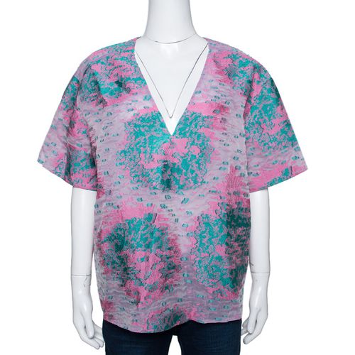 Floral Jacquard Silk Blend Oversized Blouse XL - Giorgio Armani - Modalova