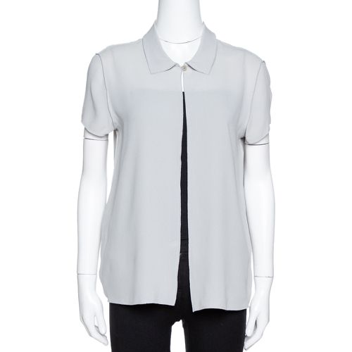 Giorgio Armani Grey Silk Crepe Open Front Blouse M - Giorgio Armani - Modalova