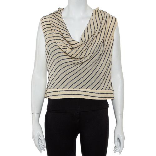 Giorgio Armani Bicolor Striped Silk Sleeveless Cowl Neck Top M - Giorgio Armani - Modalova