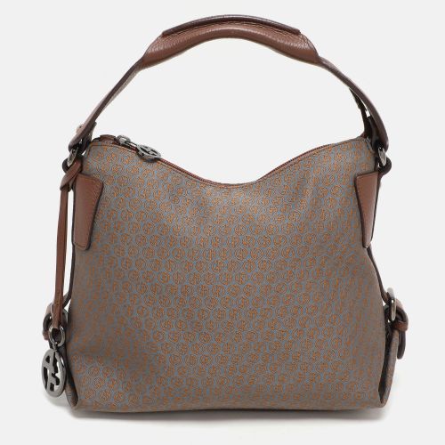 Giorgio Armani Brown/Grey Signature Canvas and Leather Hobo - Giorgio Armani - Modalova