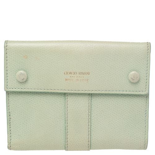 Giorgio Armani Green Leather French Wallet - Giorgio Armani - Modalova