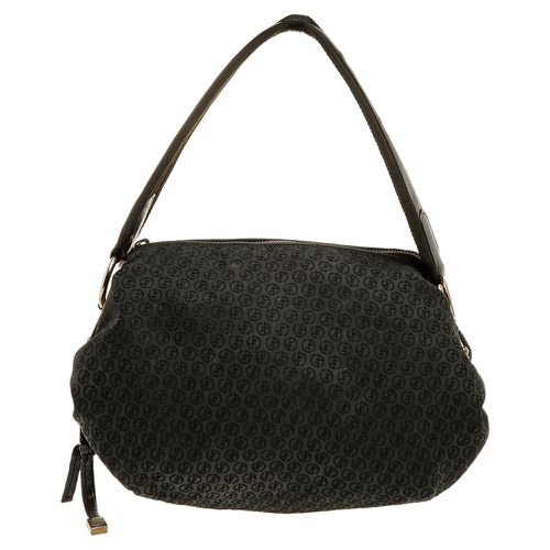 Giorgio Armani Black Signature Canvas And Leather Shoulder Bag - Giorgio Armani - Modalova