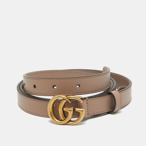 Gucci Beige Leather GG Marmont Buckle Slim Belt 110CM - Gucci - Modalova