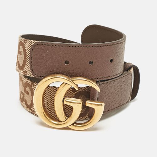 Ebony Jumbo GG Canvas GG Marmont Buckle Belt 80 CM - Gucci - Modalova