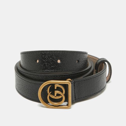 Gucci Black Leather Framed Double G Buckle Belt 95 CM - Gucci - Modalova