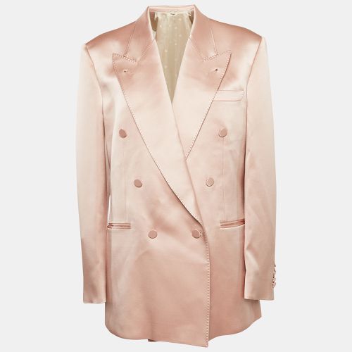 Satin Silk Double-Breasted Blazer L - Gucci - Modalova