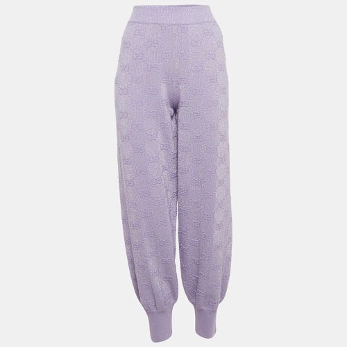 Gucci Light Purple GG Monogram Lurex Knit Sweatpants M - Gucci - Modalova