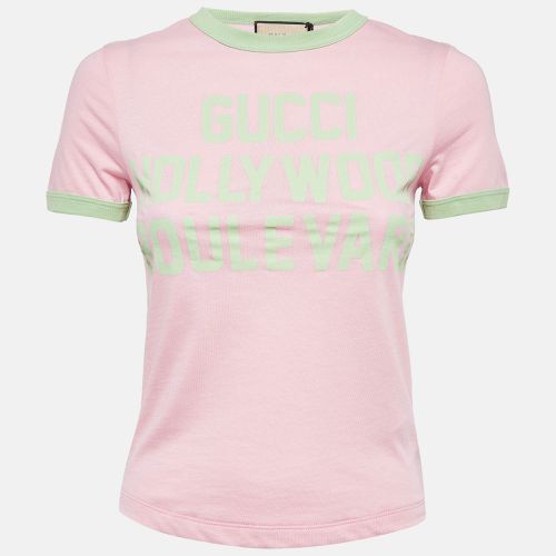 Gucci Sugar Pink Printed Cotton Knit T-Shirt XXS - Gucci - Modalova