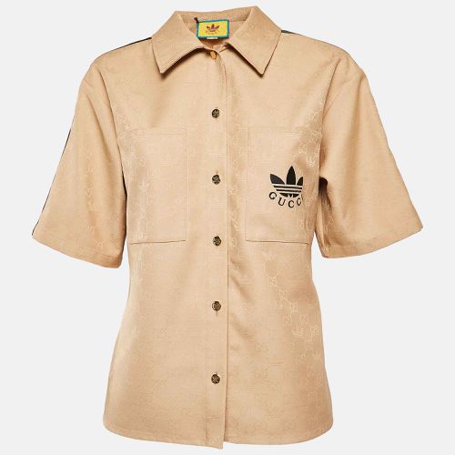 X Adidas GG and Trefoil Jacquard Button-Up Shirt M - Gucci - Modalova