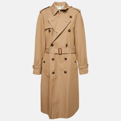 Gucci Brown Gabardine Cotton Blend Double Breasted Trench Coat L - Gucci - Modalova