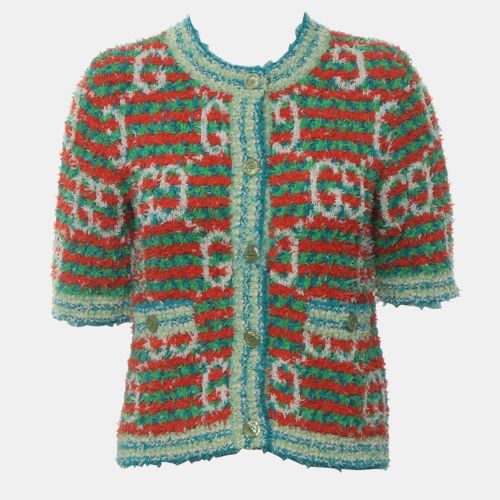 Gucci Multicolor Cotton, Polyamide Maxi Gg Knit Cardigan S - Gucci - Modalova