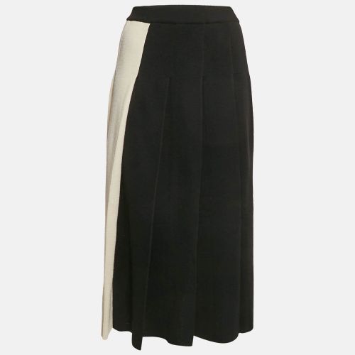 Gucci Black/White Wool Knit Pleated Two-Toned Midi Skirt XL - Gucci - Modalova