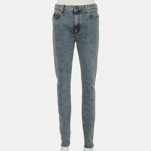 Gucci Blue Logo Printed Denim Muddy Effect Skinny Jeans M - Gucci - Modalova