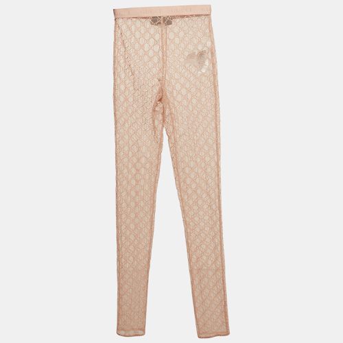 Gucci Beige GG web Embroidered Tulle Sheer Leggings XS - Gucci - Modalova