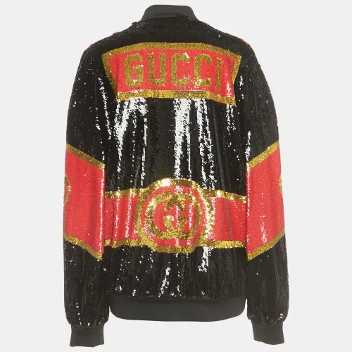 Dapper Dan /Red Logo Motif Sequin Bomber Jacket S - Gucci - Modalova