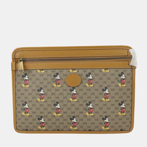 X Disney GG Canvas and Leather Mickey Mouse Pouch - Gucci - Modalova