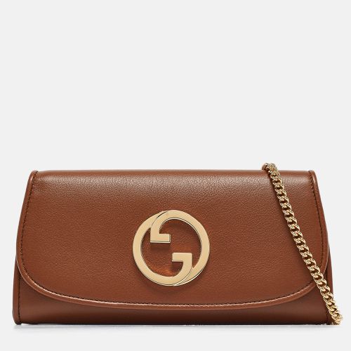 Gucci Brown Leather Blondie Wallet on Chain - Gucci - Modalova