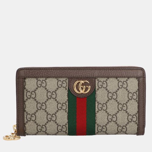 Gucci Beige Canvas and Leather Ophidia Continental GG Supreme Continental Wallet - Gucci - Modalova