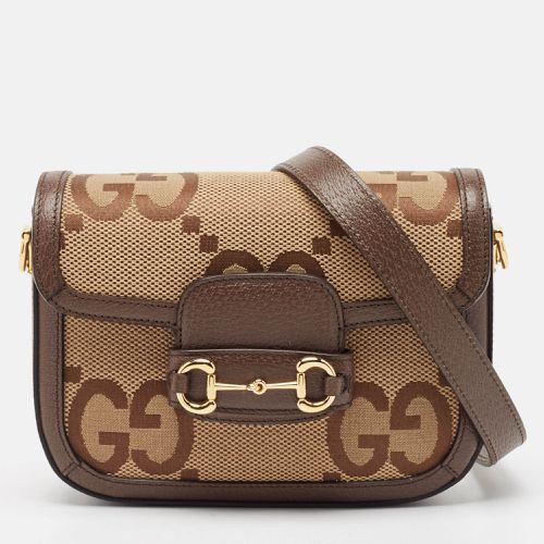 Gucci Brown/Beige Jumbo GG Canvas Mini Horsebit 1955 Shoulder Bag - Gucci - Modalova