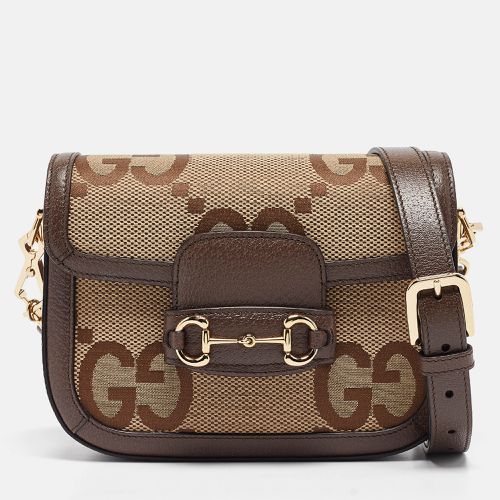 Gucci Brown/Beige Jumbo GG Canvas Mini Horsebit 1955 Shoulder Bag - Gucci - Modalova