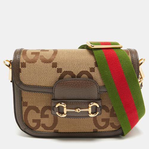 Gucci Brown/Beige Jumbo GG Canvas Mini Horsebit 1955 Shoulder Bag - Gucci - Modalova