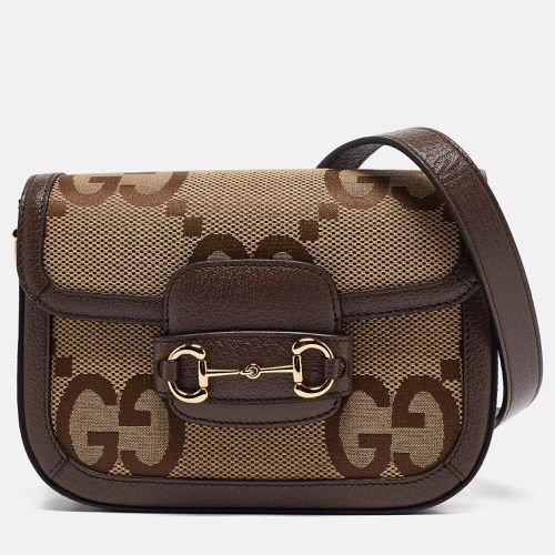 Gucci Brown/Beige Jumbo GG Canvas Mini Horsebit 1955 Shoulder Bag - Gucci - Modalova